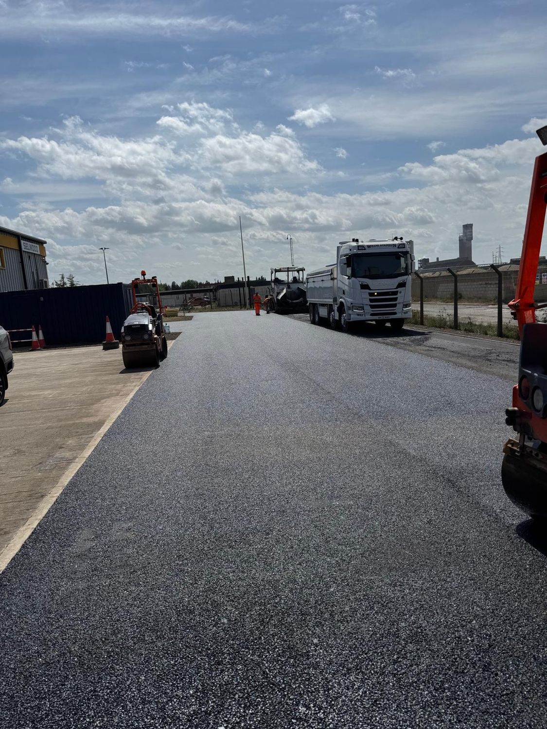 New tarmac surfacing to a commercial yard